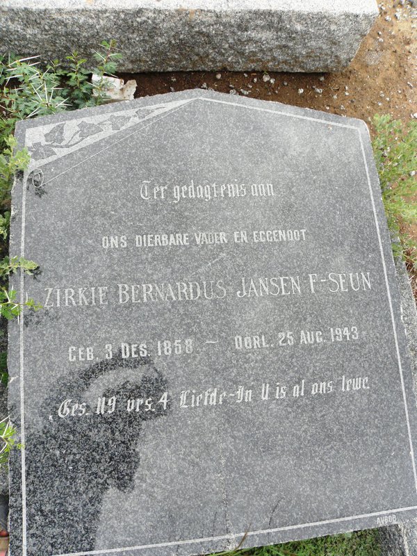 JANSEN Zirkie Bernardus 1858-1943