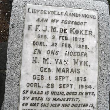 KOKER F.F.J.M.,de 1873-1928 &amp; H.M. MARAIS 1875-1954