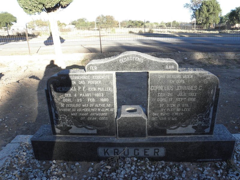 KRUGER Cornelius Johannes C. 1903-1966 &amp; Hendrika P.F. MULLER 1903-1960