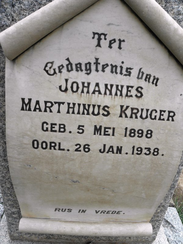 KRUGER Marthinus 1898-1938