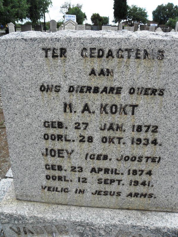 KOKT M.A. 1872-1934 &amp; Joey JOOSTE 1874-1941