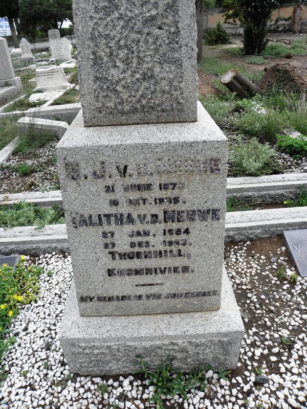 MERWE S.J., v.d. 187?19?5 &amp; Salitha 1884-19?3