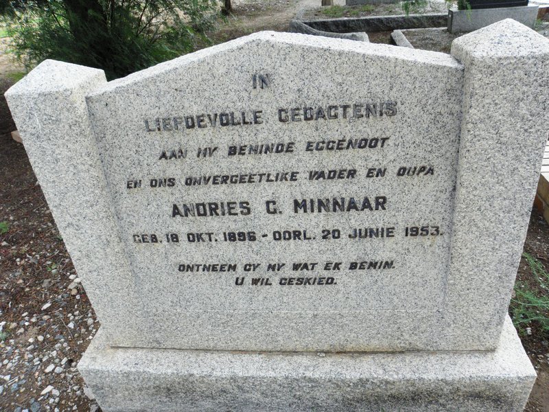 MINNAAR Andries G. 1896-1953