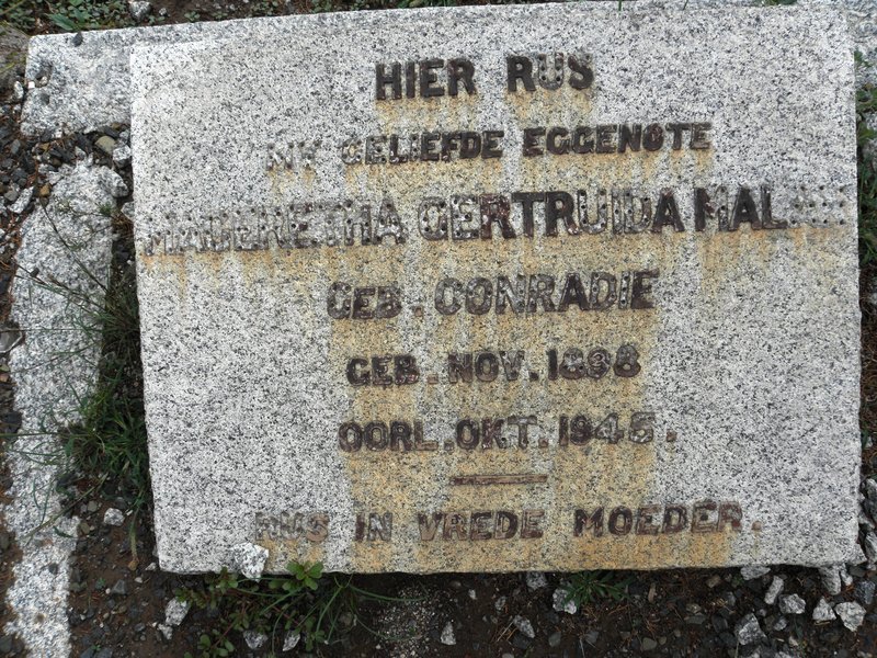 MALAN Mageretha Gertruida nee CONRADIE 1898-1945