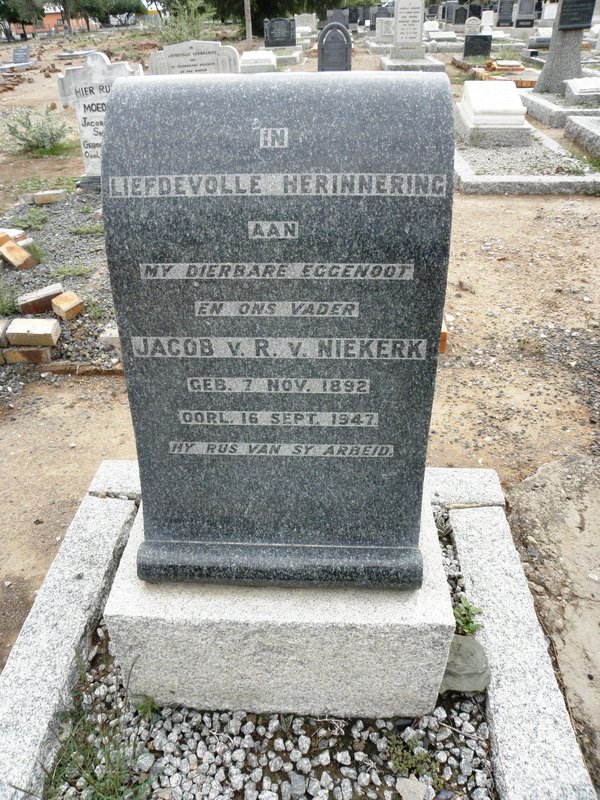 NIEKERK Jacob v R., van 1892-1947