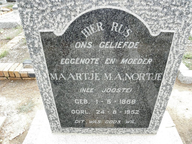 NORTJE Maartje M.A. nee JOOSTE 1868-1952