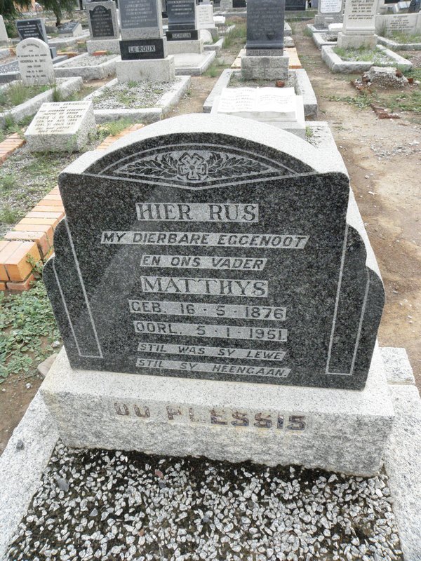 PLESSIS Matthys, du 1876-1951