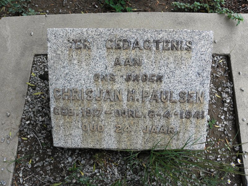 PAULSEN Chrisjan H. 1917-1941