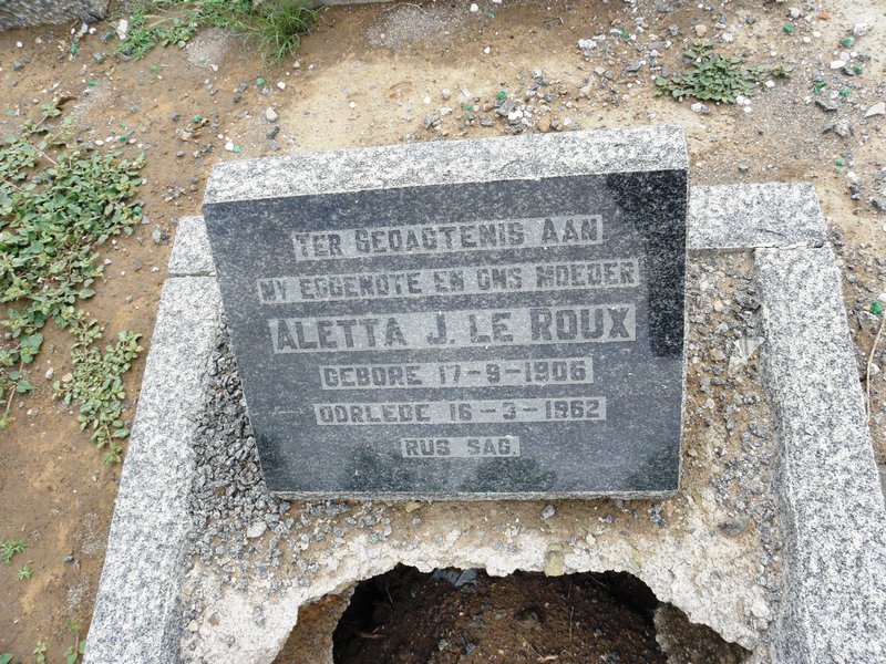 ROUX Aletta J., le 1906-1962