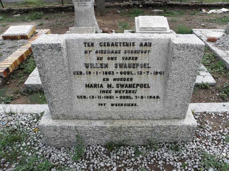 SWANEPOEL Willem 1863-1941 &amp; Maria M. WEYERS 1861-1949