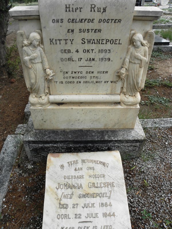 SWANEPOEL Kitty 1893-1939 :: GILLESPIE Johanna nee SWANEPOEL 1884-1944