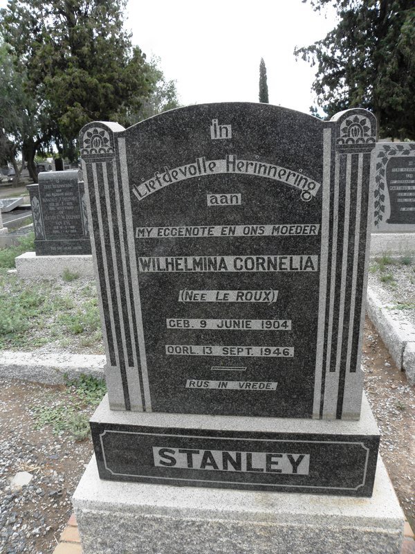 STANLEY Wilhelmina Cornelia nee Le ROUX 1904-1946