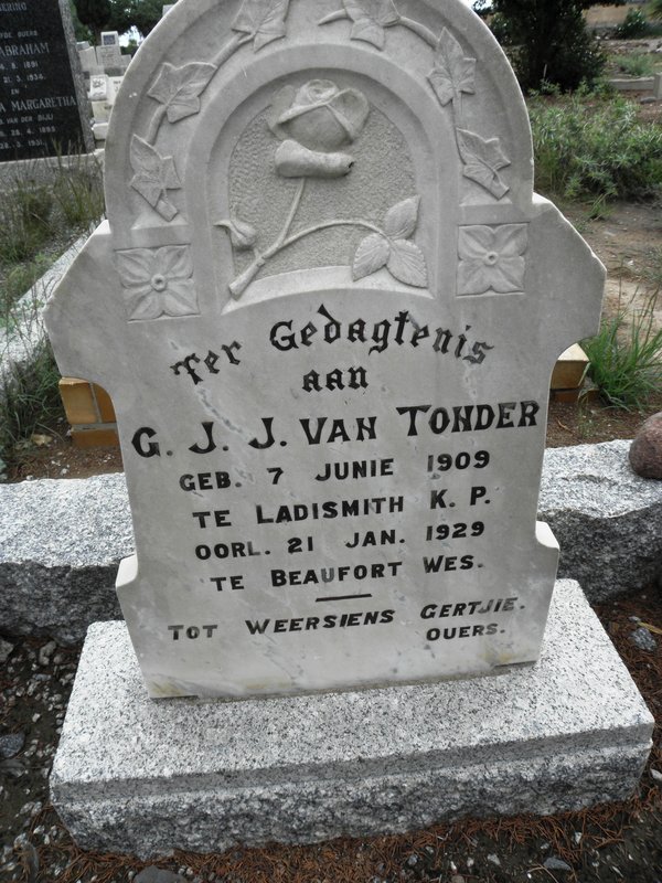TONDER G.J.J., van 1909-1929