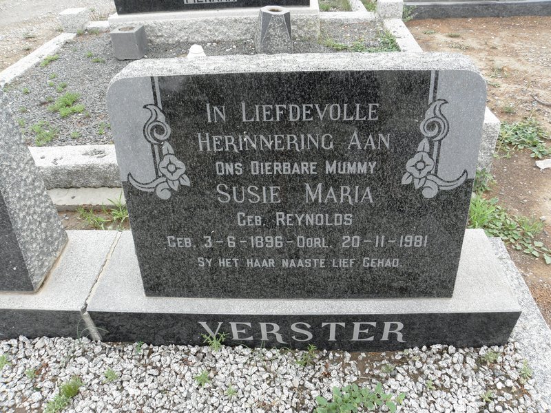 VERSTER Susie Maria nee REYNOLDS 1896-1981