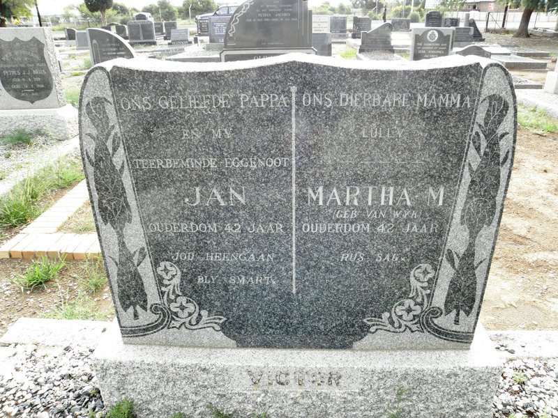 VICTOR Jan &amp; Martha M. VAN WYK