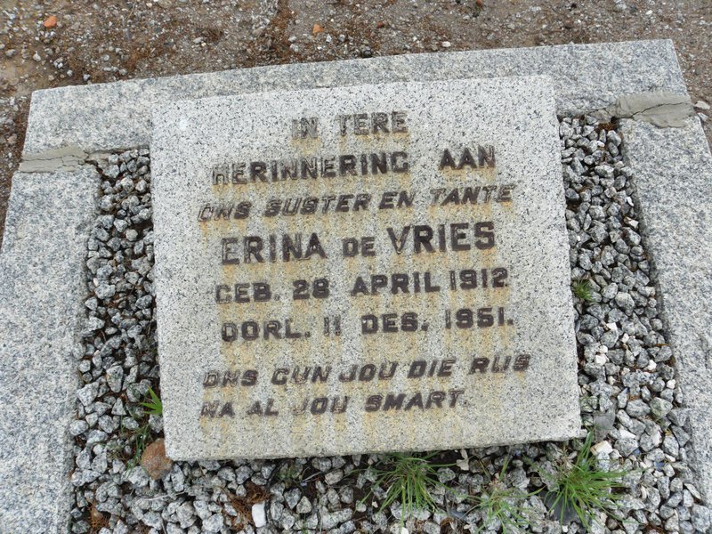 VRIES Erina, de 1912-1951