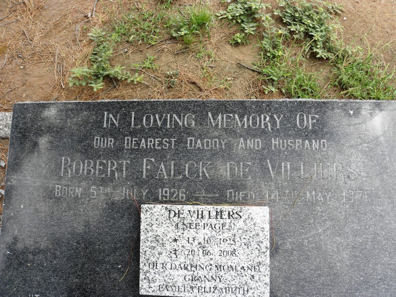 VILLIERS Robert Falck, de 1926-1971 &amp; ? Elizabeth PAGE 1925-2008