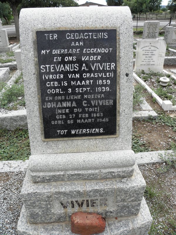 VIVIER Stevanus A. 1859-1939 &amp; Johanna DU TOIT 1863-1945