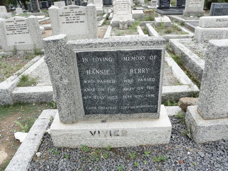 VIVIER Hansie -1953 &amp; Berry -1991
