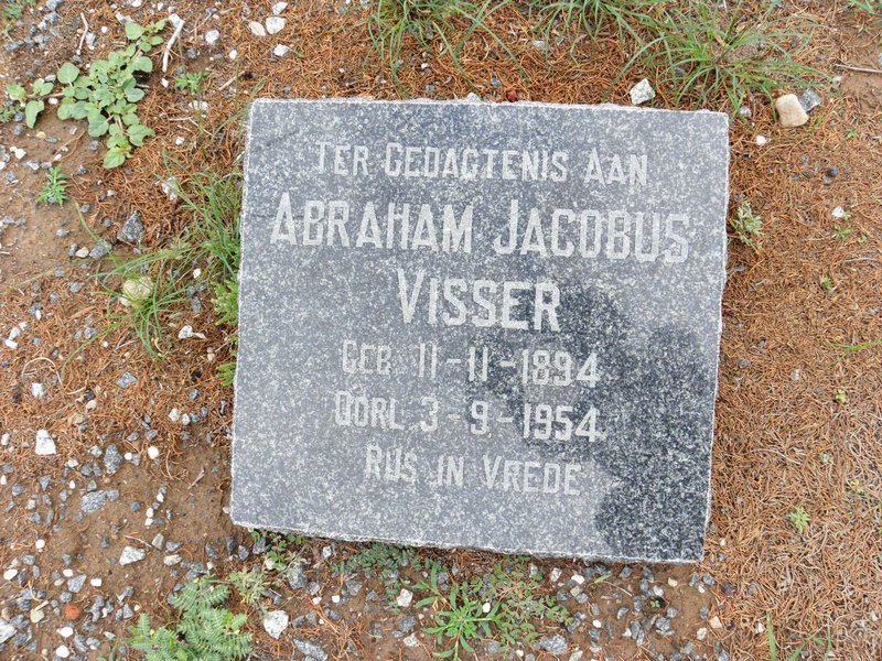 VISSER Abraham Jacobus 1894-1954