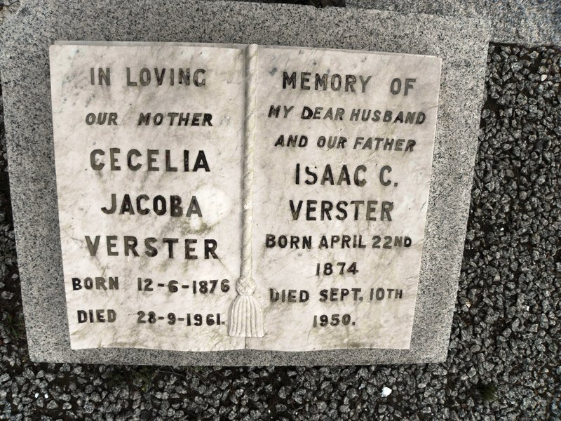 VERSTER Isaac C. 1874-1950 &amp; Cecelia Jacoba 1876-1961