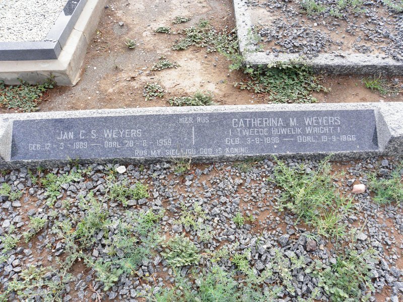 WEYERS Jan C.S. 1889-1959 &amp; Catherina M. WRIGHT, formerly WEYERS 1898-1966