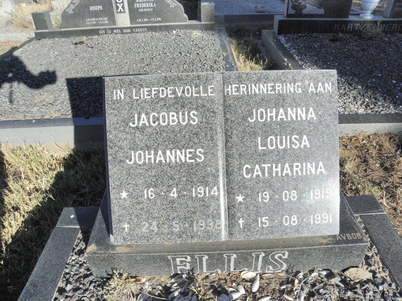 ELLIS Jacobus Johannes 1914-1998 &amp; Johanna Louisa Catharina 1919-1991