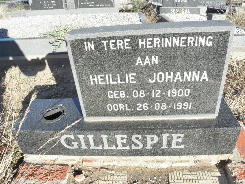 GILLESPIE Heillie Johanna 1900-1991