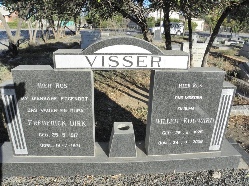 VISSER Frederick Dirk 1917-1971 &amp; Willem Eduward 1925-2006
