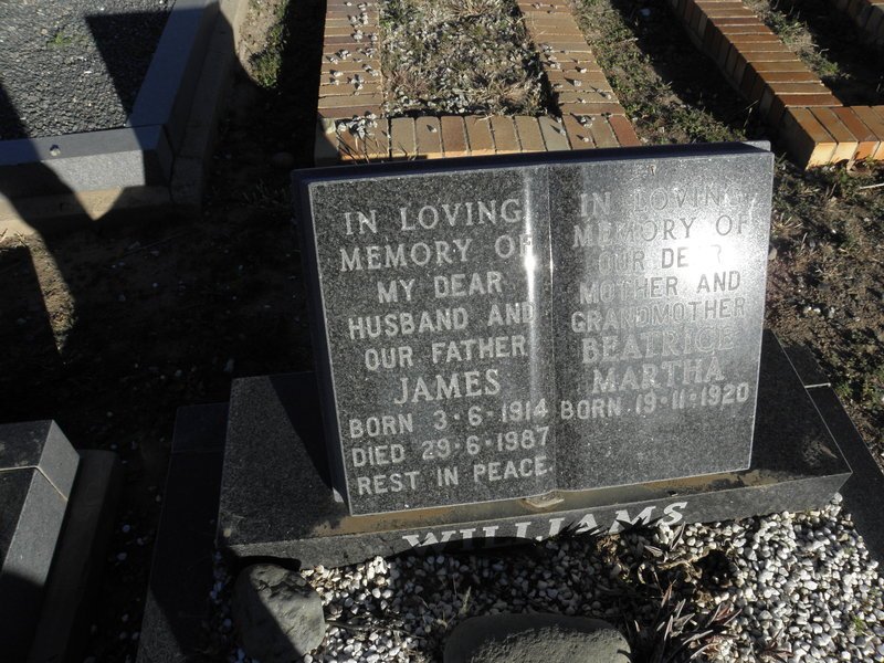 WILLIAMS James 1914-1987 &amp; Beatrice Martha 1920-