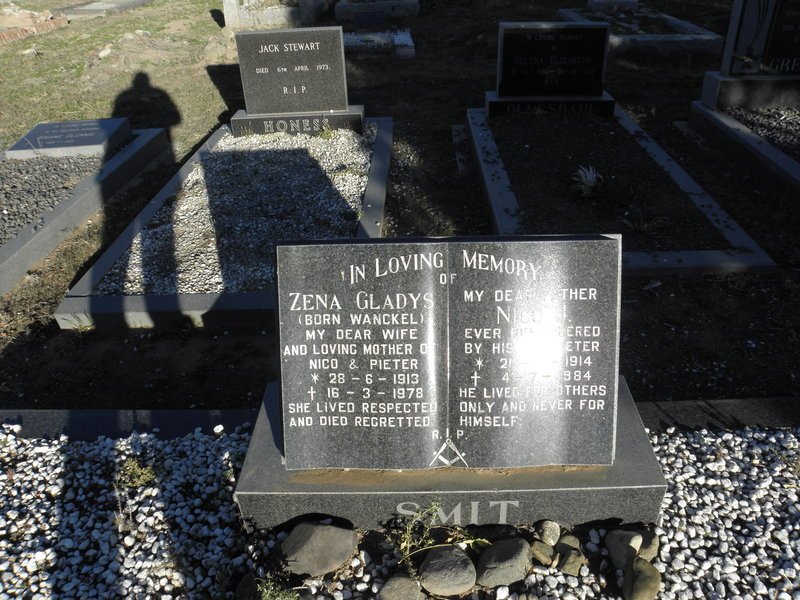 SMIT Nico J. 1914-1984 &amp; Zena Gladys WANCKEL 1913-1978