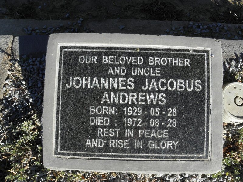 ANDREWS Johannes Jacobus 1929-1972