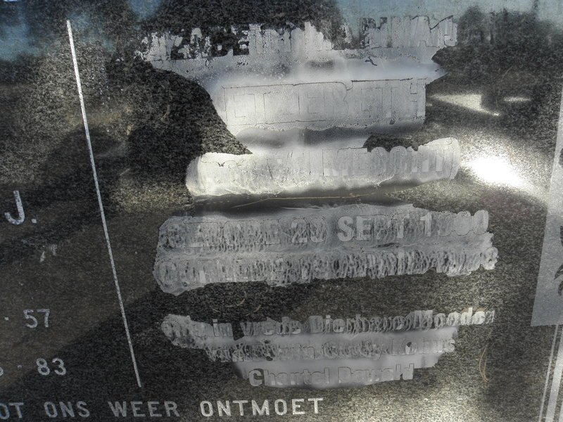 ETZEBETH Elizabeth nee V.D. MESCHT 1960-19?8