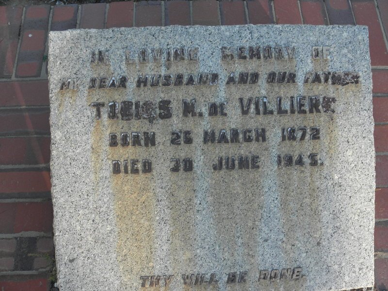 VILLIERS Tobias M., de 1872-1945