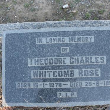 ROSE Theodore Charles Whitcomb 1878-1958 &amp; Isabella PAGE 1874-1958
