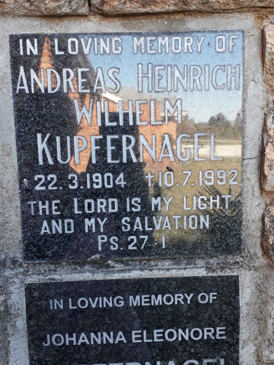 KUPFERNAGEL Andreas Heinrich Wilhelm 1904-1992