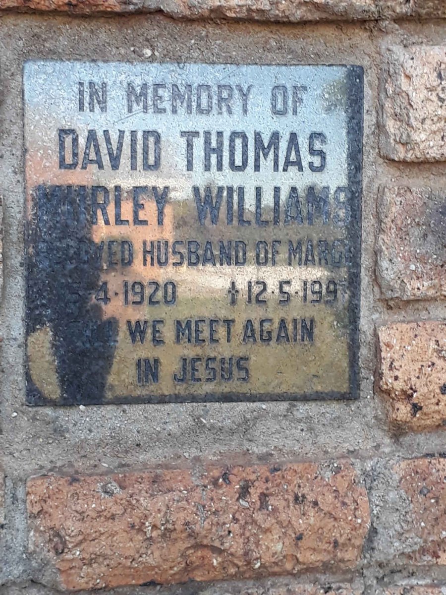 WILLIAMS David Thomas Murley 1920-1997