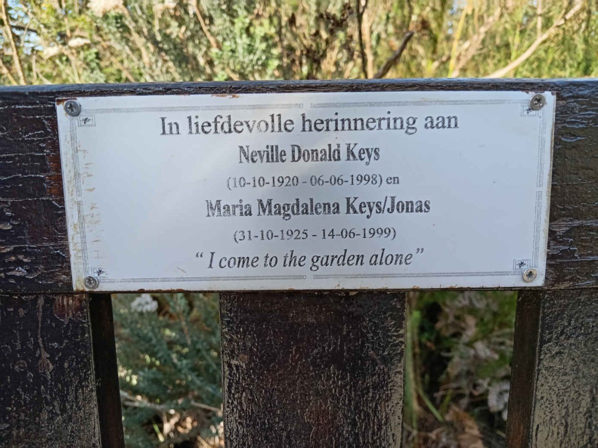 KEYS Neville Donald 1920-1998 &amp; Maria Magdalena JONAS 1925-1999
