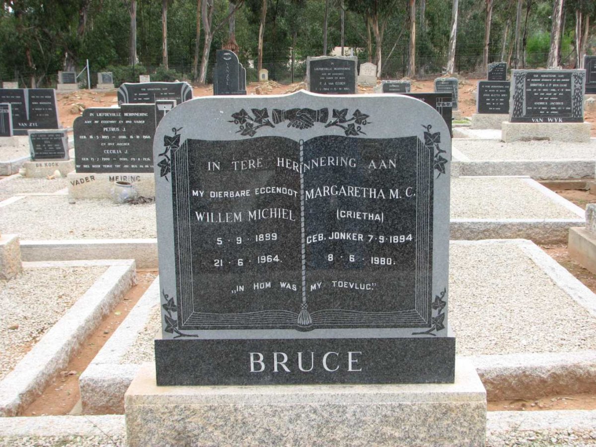 BRUCE Willem Michiel 1899-1964 &amp; Margaretha M.C. JONKER 1894-1980