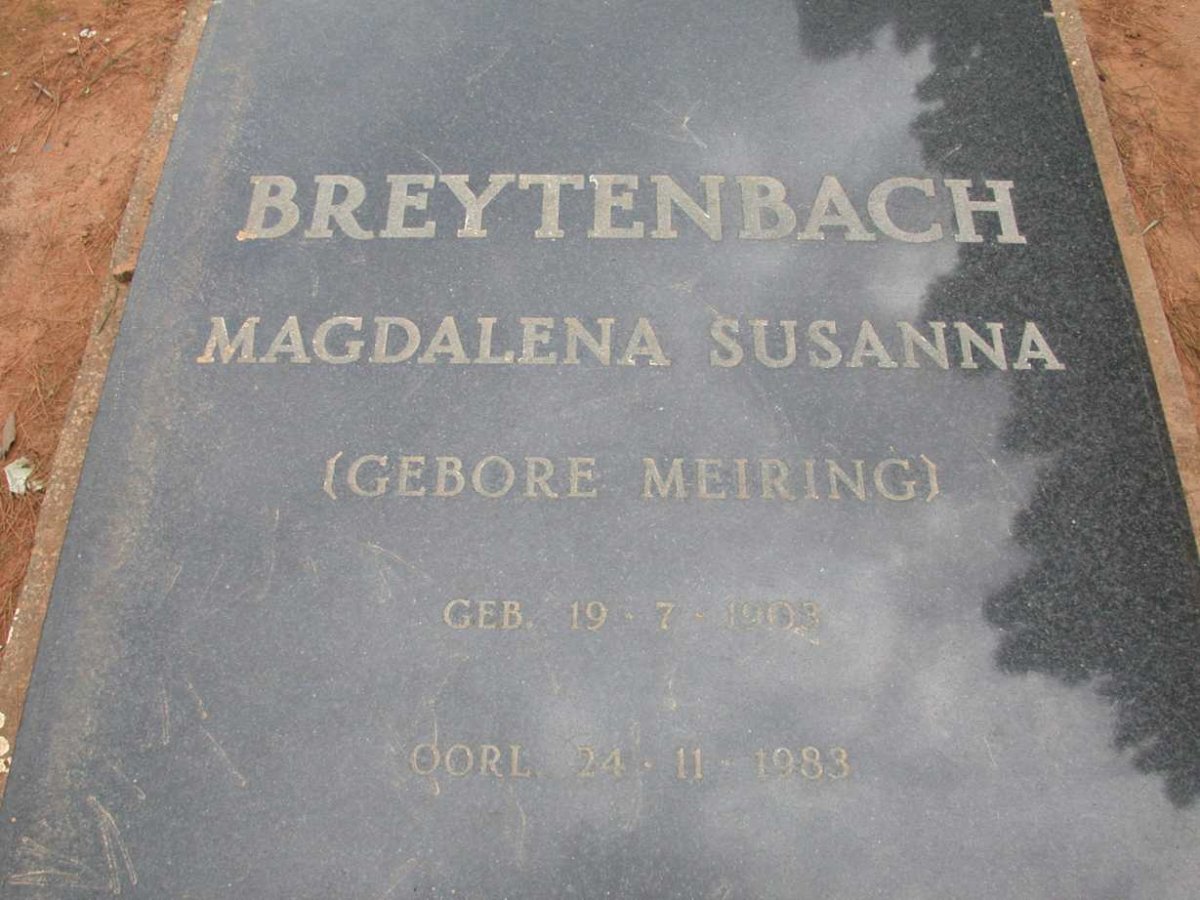 BREYTENBACH Magdalena Susanna nee MEIRING 1903-1983