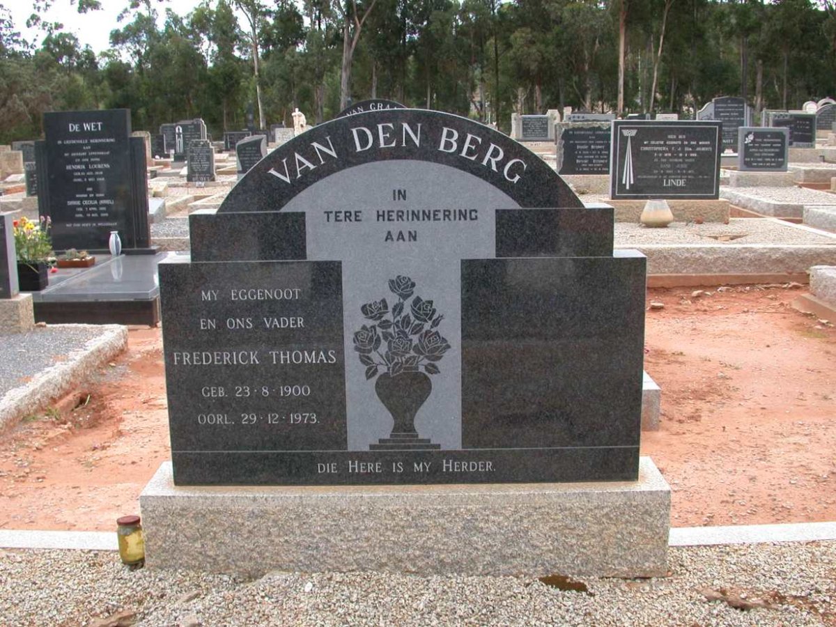 BERG Frederick Thomas, van den 1900-1973