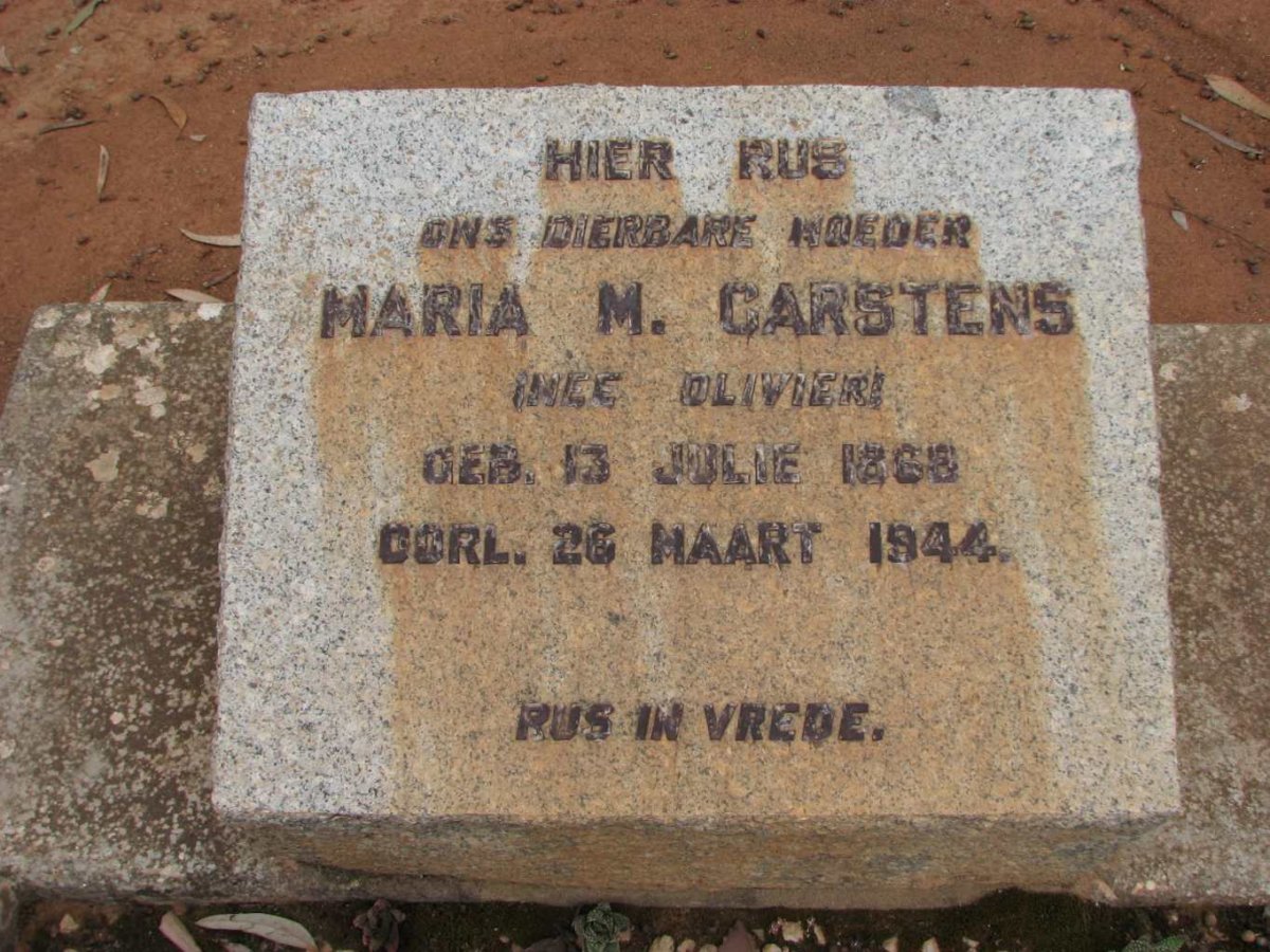 CARSTENS Maria M. nee OLIVIER 1868-1944