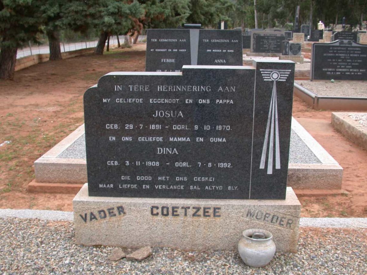 COETZEE Josua 1891-1970 &amp; Dina 1908-1992
