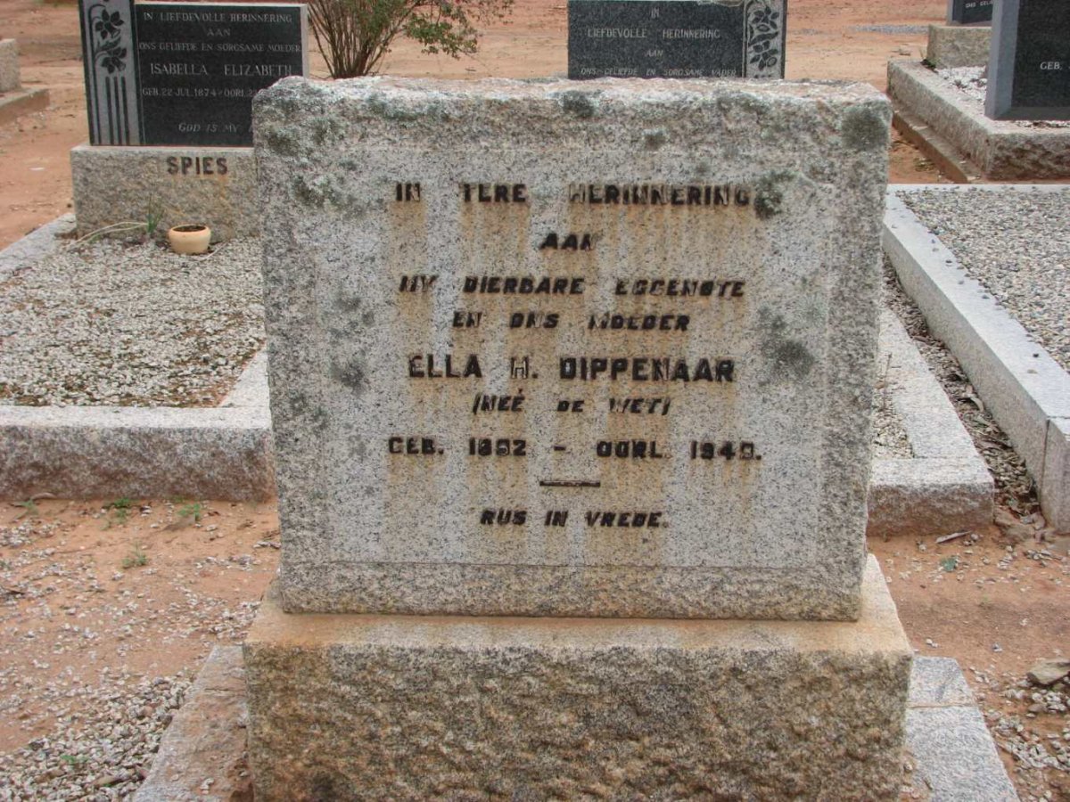 DIPPENAAR Ella H. nee DE WET 1892-1949
