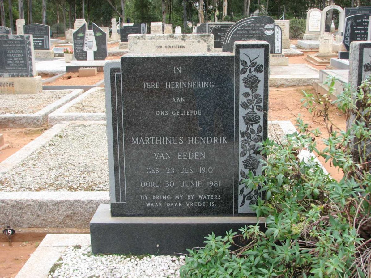 EEDEN Marthinus Hendrik, van 1910-1981