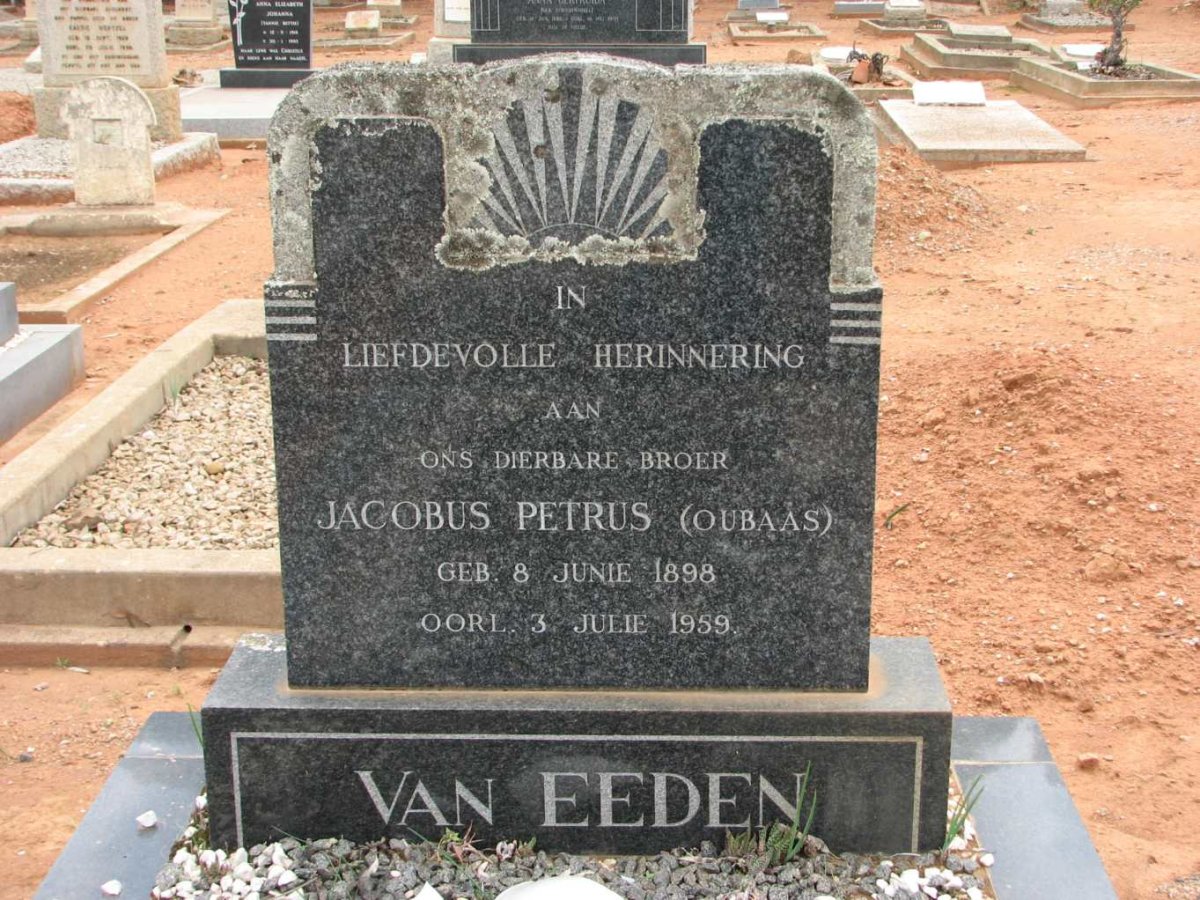 EEDEN Jacobus Petrus, van 1898-1959