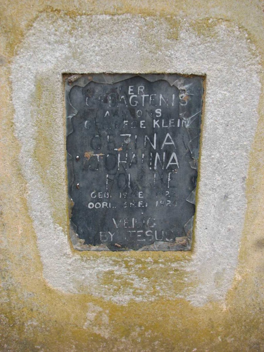 FOURIE Gezina Johanna 1922-1924