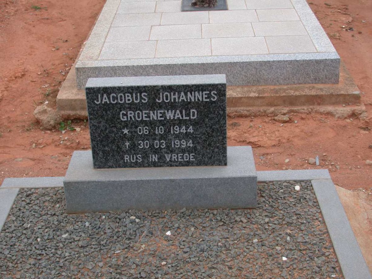 GROENEWALD Jacobus Johannes 1944-1994