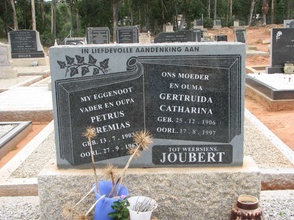 JOUBERT Petrus Jeremias 1903-1963 &amp; Gertruida Catharina 1906-1997
