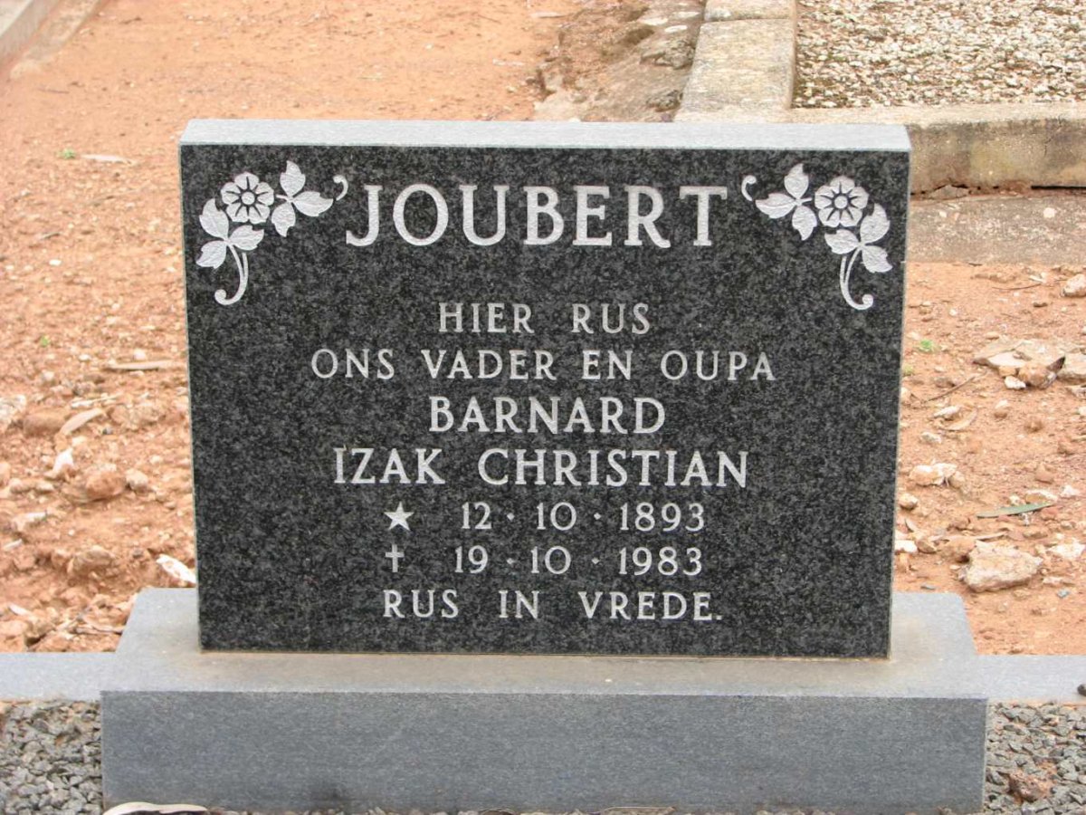 JOUBERT Barnard Izak Christian 1893-1983